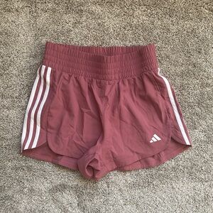 Adidas Dusty Rose Shorts with White Stripes